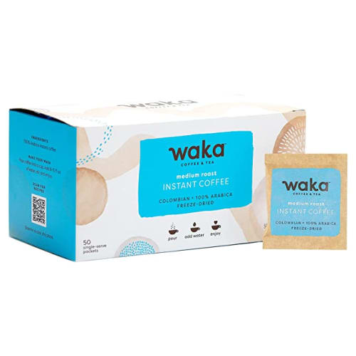 Paquete Individual de Café Instantáneo Waka, Mezcla Colombiana, Tostado Medio, Regular, 0.1 oz